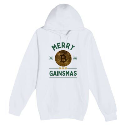 Merry Gainsmas Christmas Bitcoin Premium Pullover Hoodie