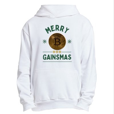 Merry Gainsmas Christmas Bitcoin Urban Pullover Hoodie