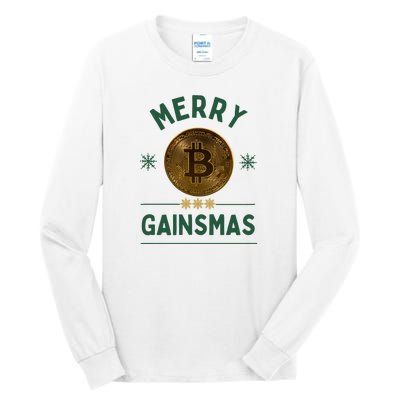 Merry Gainsmas Christmas Bitcoin Tall Long Sleeve T-Shirt