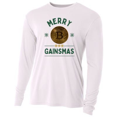 Merry Gainsmas Christmas Bitcoin Cooling Performance Long Sleeve Crew