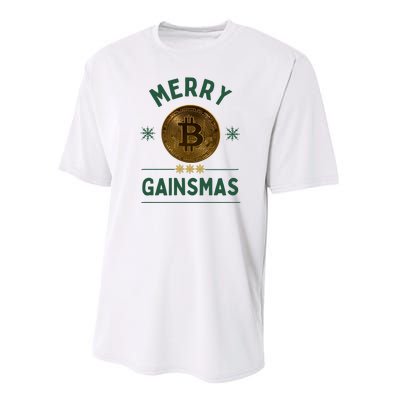 Merry Gainsmas Christmas Bitcoin Performance Sprint T-Shirt