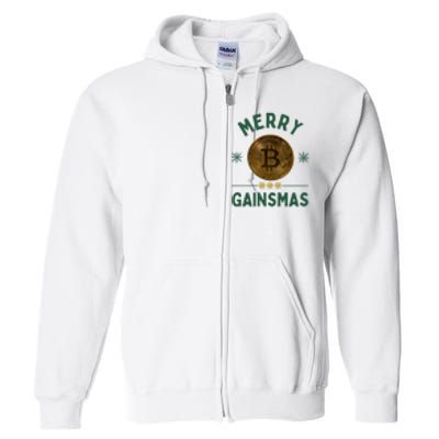 Merry Gainsmas Christmas Bitcoin Full Zip Hoodie