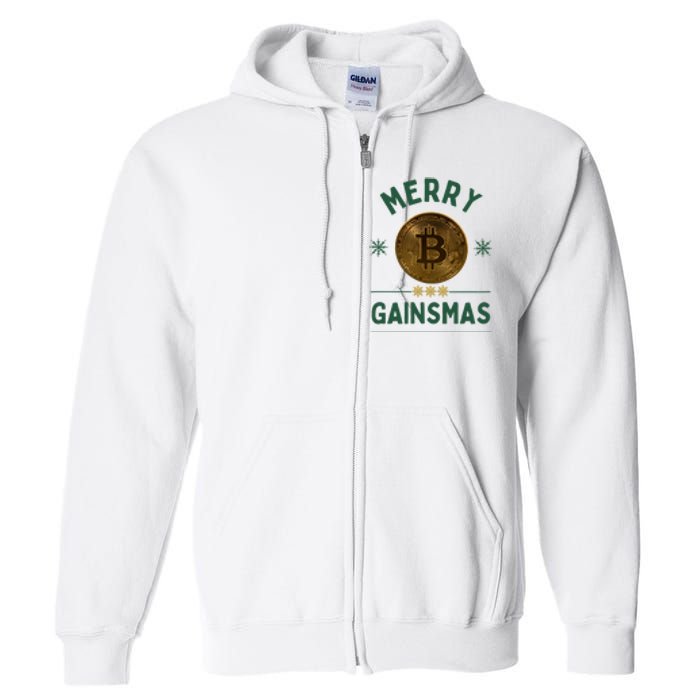 Merry Gainsmas Christmas Bitcoin Full Zip Hoodie