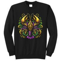 Mardi Gras Crawfish Jester Hat Bead New Orleans Sweatshirt