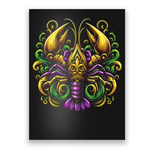 Mardi Gras Crawfish Jester Hat Bead New Orleans Poster