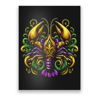 Mardi Gras Crawfish Jester Hat Bead New Orleans Poster