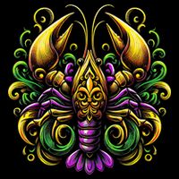 Mardi Gras Crawfish Jester Hat Bead New Orleans Womens T-Shirt