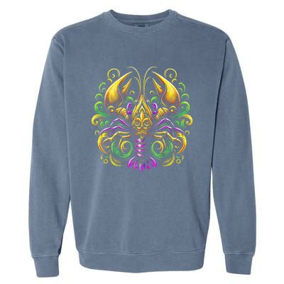 Mardi Gras Crawfish Jester Hat Bead New Orleans Garment-Dyed Sweatshirt