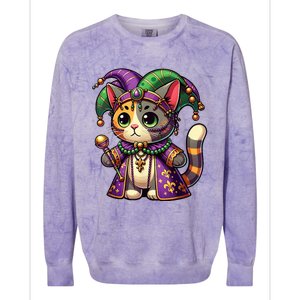 Mardi Gras Cat Extravaganza Colorblast Crewneck Sweatshirt