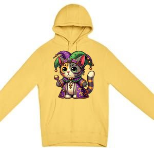 Mardi Gras Cat Extravaganza Premium Pullover Hoodie