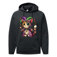 Mardi Gras Cat Extravaganza Performance Fleece Hoodie