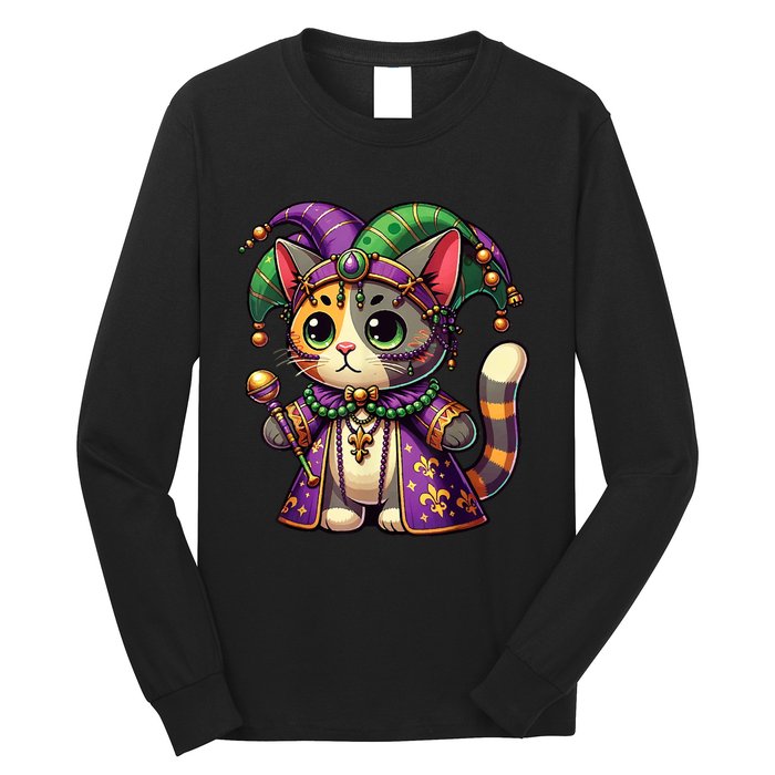 Mardi Gras Cat Extravaganza Long Sleeve Shirt