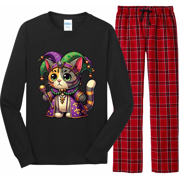 Mardi Gras Cat Extravaganza Long Sleeve Pajama Set