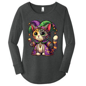 Mardi Gras Cat Extravaganza Women's Perfect Tri Tunic Long Sleeve Shirt