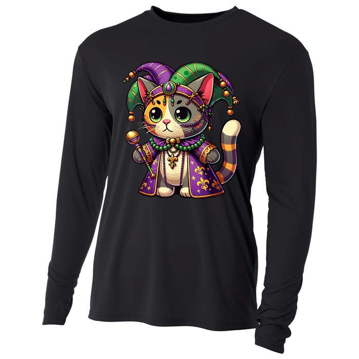 Mardi Gras Cat Extravaganza Cooling Performance Long Sleeve Crew