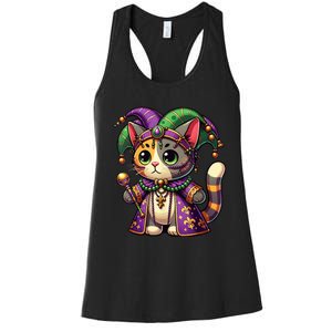 Mardi Gras Cat Extravaganza Women's Racerback Tank