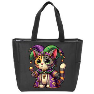 Mardi Gras Cat Extravaganza Zip Tote Bag