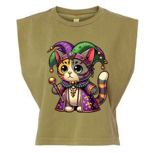 Mardi Gras Cat Extravaganza Garment-Dyed Women's Muscle Tee