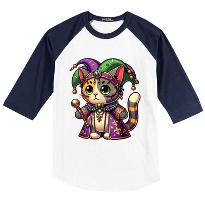 Mardi Gras Cat Extravaganza Baseball Sleeve Shirt