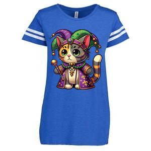 Mardi Gras Cat Extravaganza Enza Ladies Jersey Football T-Shirt