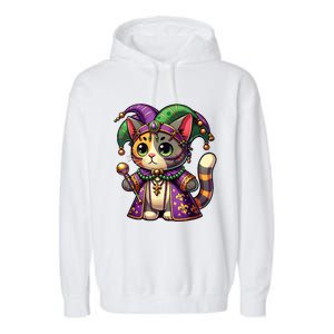 Mardi Gras Cat Extravaganza Garment-Dyed Fleece Hoodie