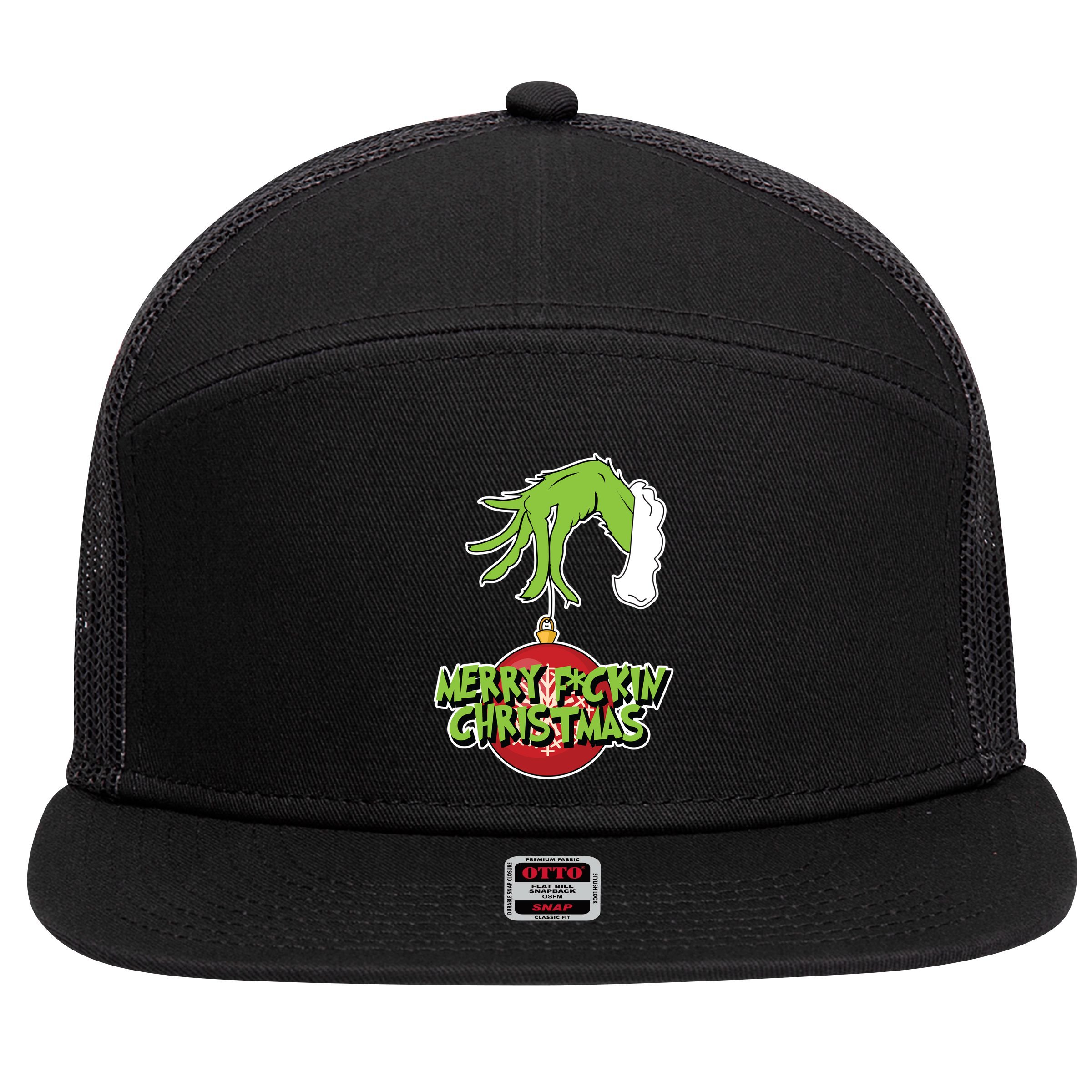 Merry F*Ckin Christmas 7 Panel Mesh Trucker Snapback Hat