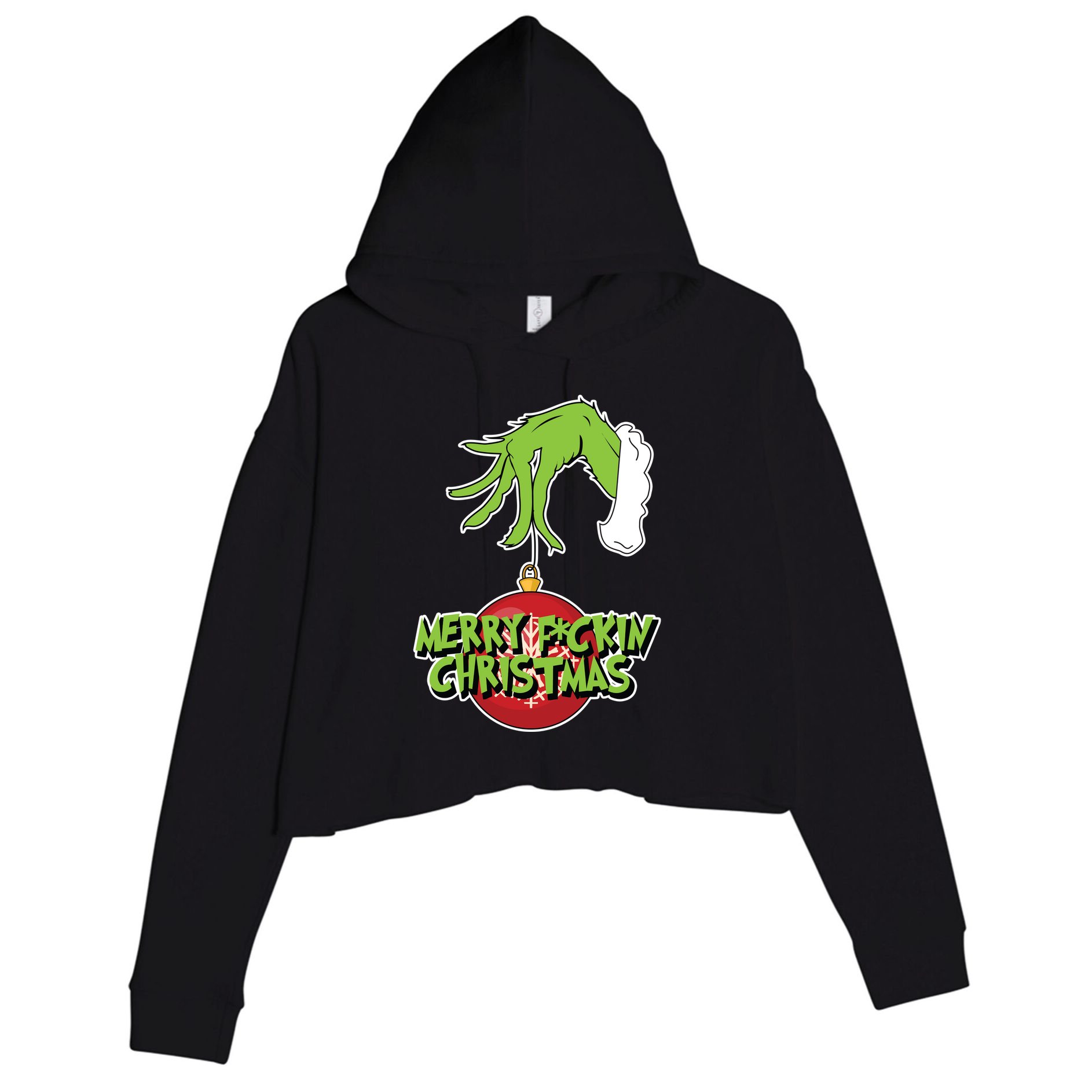 Merry F*Ckin Christmas Crop Fleece Hoodie