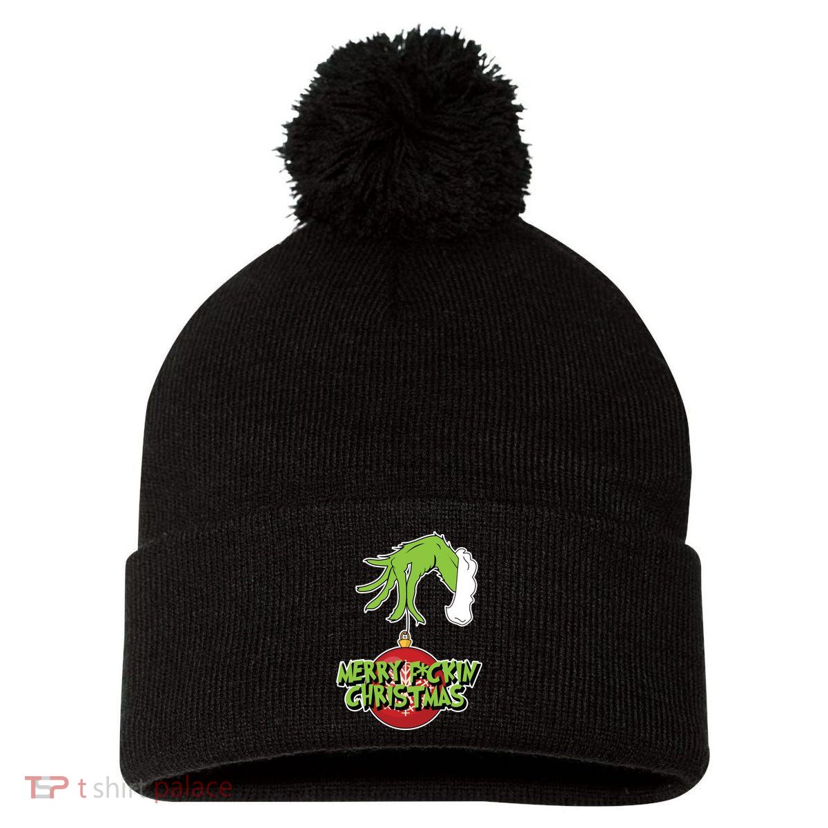 Merry F*Ckin Christmas Pom Pom 12in Knit Beanie