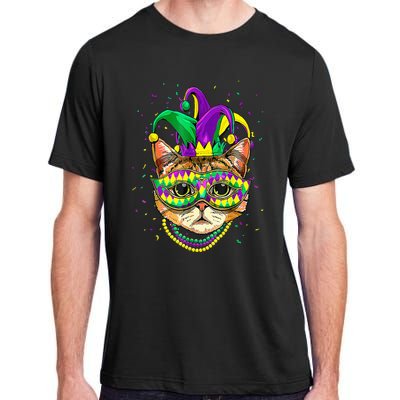 Mardi Gras Cat Mask Funny Carnival Parade Party Cat Lovers Adult ChromaSoft Performance T-Shirt