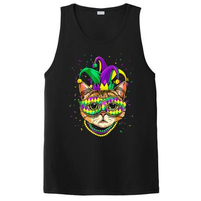 Mardi Gras Cat Mask Funny Carnival Parade Party Cat Lovers PosiCharge Competitor Tank