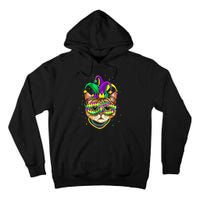 Mardi Gras Cat Mask Funny Carnival Parade Party Cat Lovers Tall Hoodie