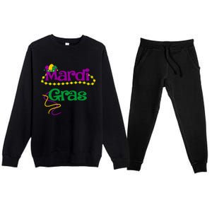 Mardi Gras Cool Gift 2018 Beads Hooded Funny Gift Premium Crewneck Sweatsuit Set