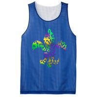 Mardi Gras Cute Gift Tie Dye Fleur De Lis Leopard Print Mesh Reversible Basketball Jersey Tank