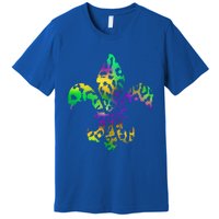 Mardi Gras Cute Gift Tie Dye Fleur De Lis Leopard Print Premium T-Shirt