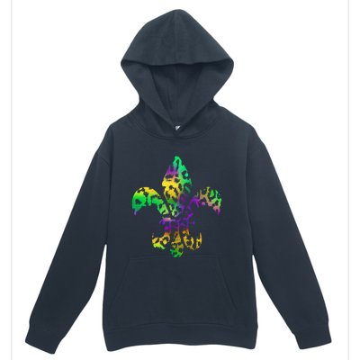 Mardi Gras Cute Gift Tie Dye Fleur De Lis Leopard Print Urban Pullover Hoodie