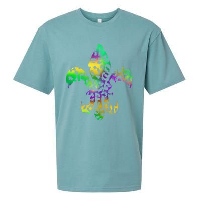 Mardi Gras Cute Gift Tie Dye Fleur De Lis Leopard Print Sueded Cloud Jersey T-Shirt