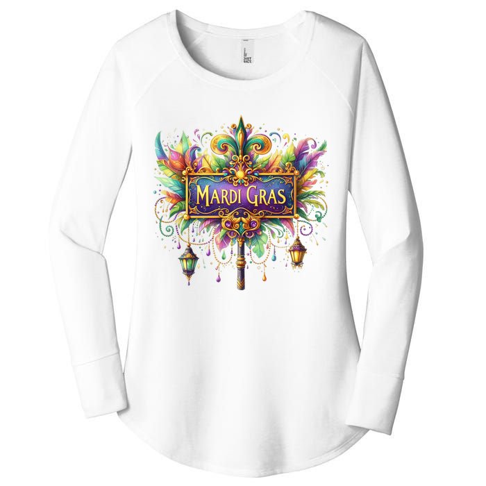 Mardi Gras Celebration Women's Perfect Tri Tunic Long Sleeve Shirt