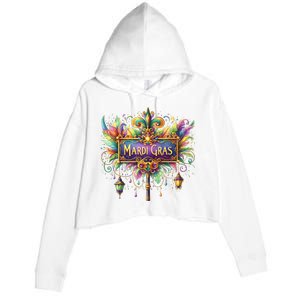 Mardi Gras Celebration Crop Fleece Hoodie