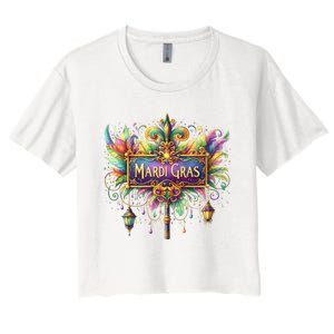 Mardi Gras Celebration Women's Crop Top Tee