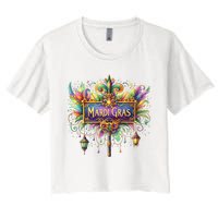 Mardi Gras Celebration Women's Crop Top Tee