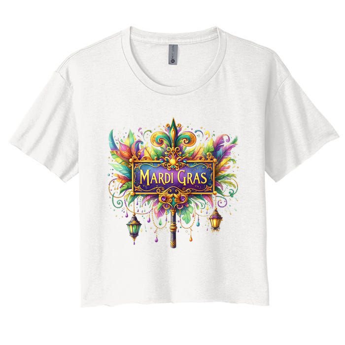 Mardi Gras Celebration Women's Crop Top Tee