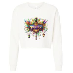 Mardi Gras Celebration Cropped Pullover Crew