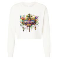 Mardi Gras Celebration Cropped Pullover Crew