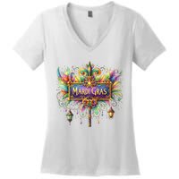 Mardi Gras Celebration Women's V-Neck T-Shirt