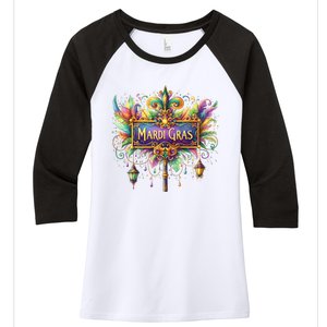 Mardi Gras Celebration Women's Tri-Blend 3/4-Sleeve Raglan Shirt