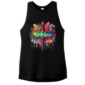 Mardi Gras Celebration Ladies PosiCharge Tri-Blend Wicking Tank