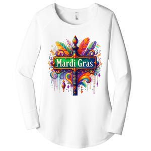 Mardi Gras Celebration Women's Perfect Tri Tunic Long Sleeve Shirt