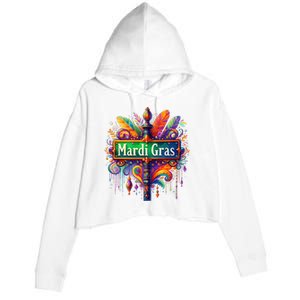 Mardi Gras Celebration Crop Fleece Hoodie