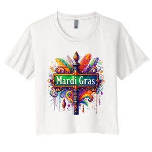 Mardi Gras Celebration Women's Crop Top Tee