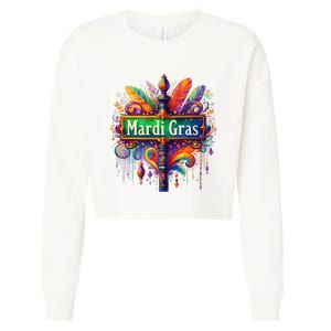 Mardi Gras Celebration Cropped Pullover Crew